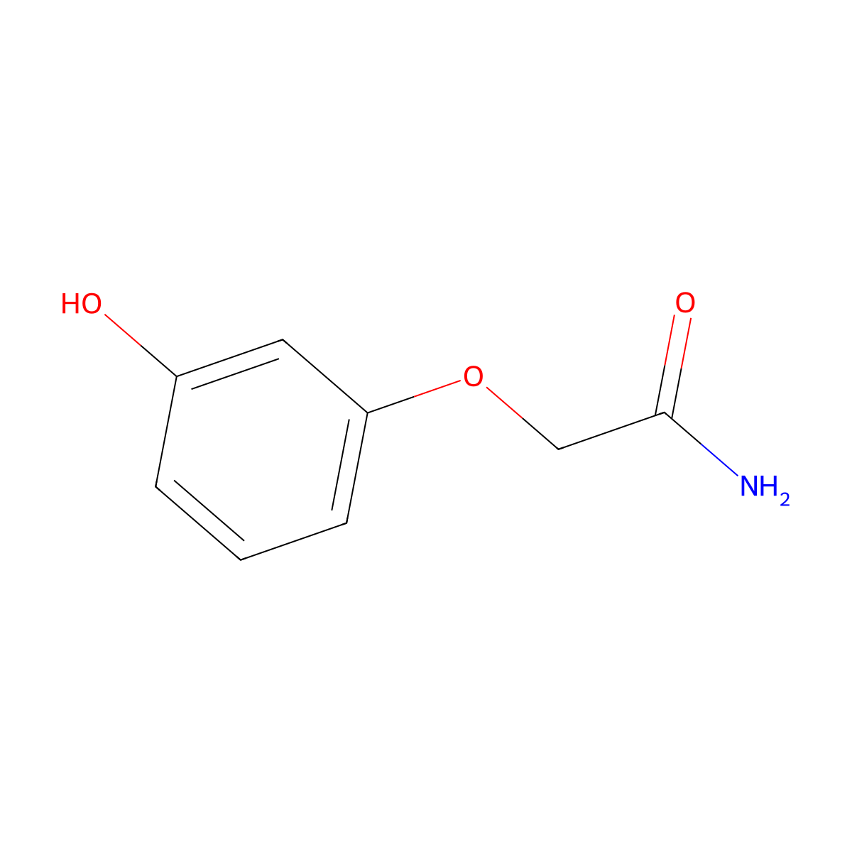 2-(3-Hydroxyphenoxy)acetamide molecular structure, CAS 1152538-30-1