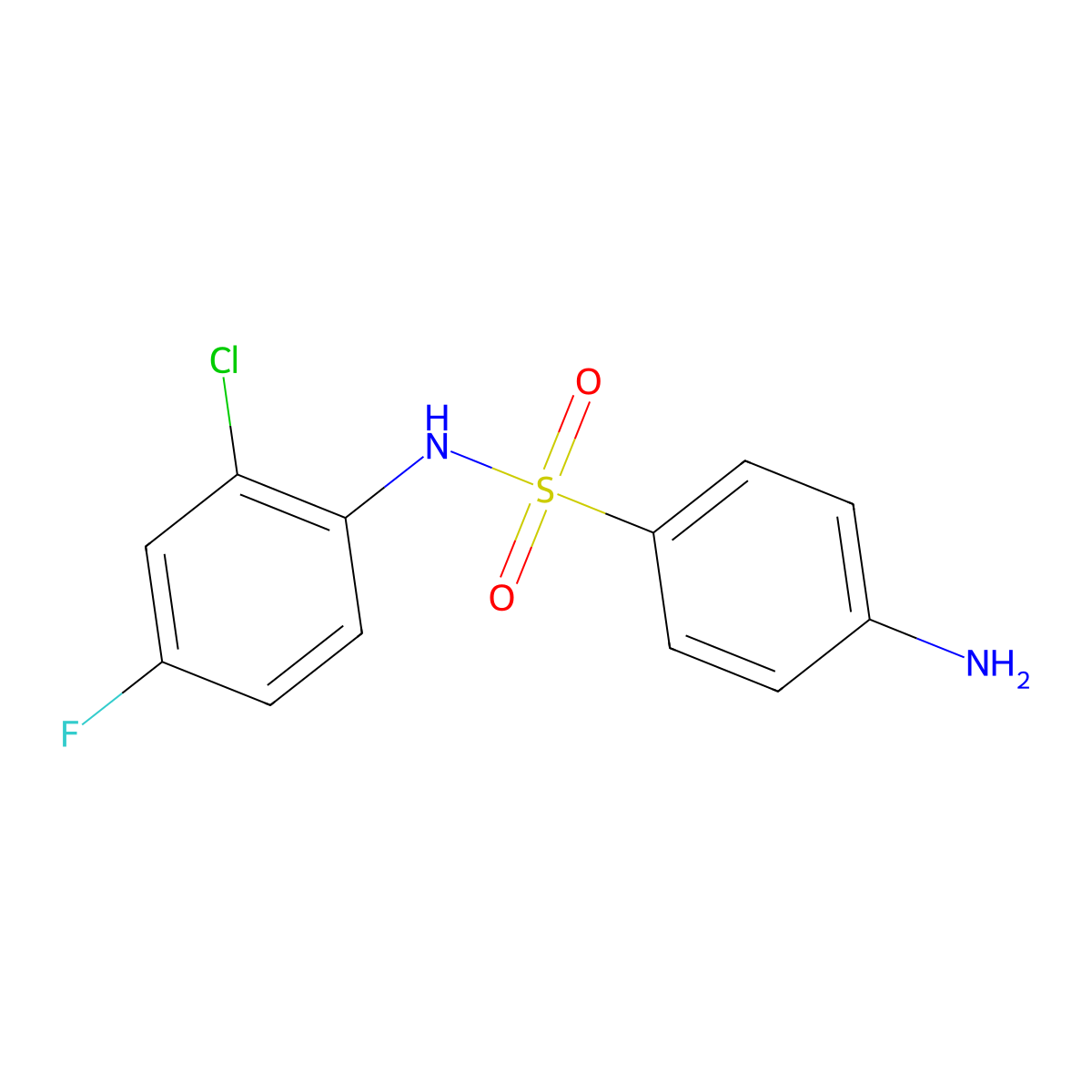 4-amino-N-(2-chloro-4-fluorophenyl)benzenesulfonamide molecular structure, CAS 1152538-43-6