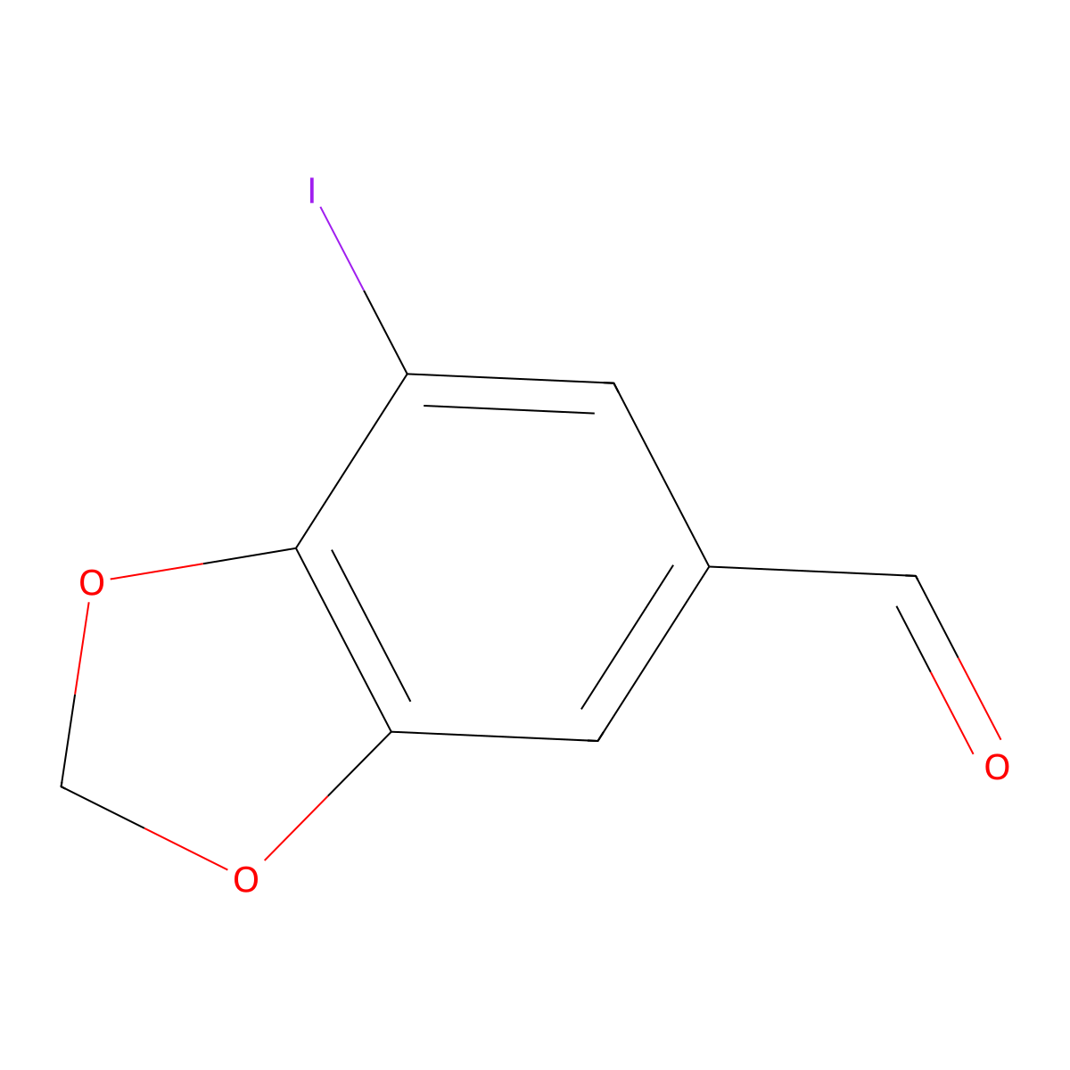 7-Iodobenzo[D][1,3]dioxole-5-carbaldehyde molecular structure, CAS 1152538-80-1