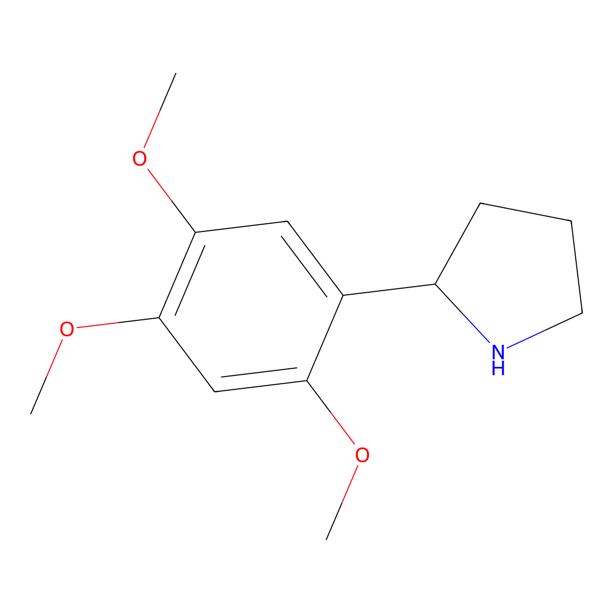 2-(2,4,5-Trimethoxyphenyl)pyrrolidine molecular structure, CAS 1152540-73-2
