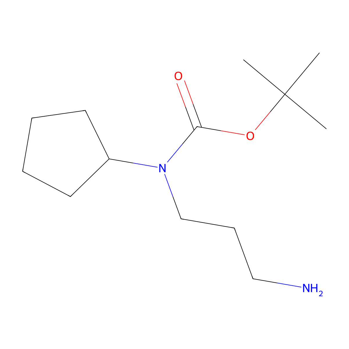 tert-butyl N-(3-aminopropyl)-N-cyclopentylcarbamate molecular structure, CAS 1152541-05-3