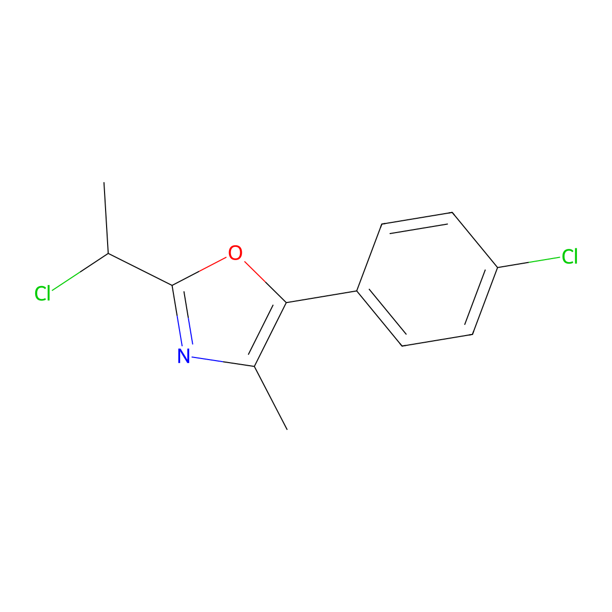 2-(1-Chloroethyl)-5-(4-chlorophenyl)-4-methyl-1,3-oxazole molecular structure, CAS 1152541-88-2