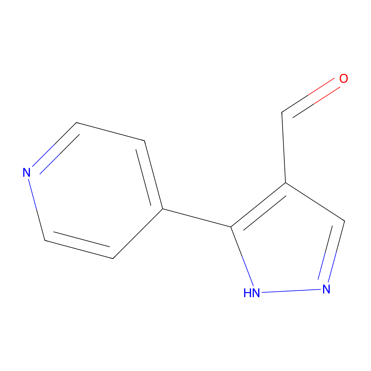 3-Pyridin-4-yl-1H-pyrazole-4-carbaldehyde molecular structure, CAS 1152541-94-0