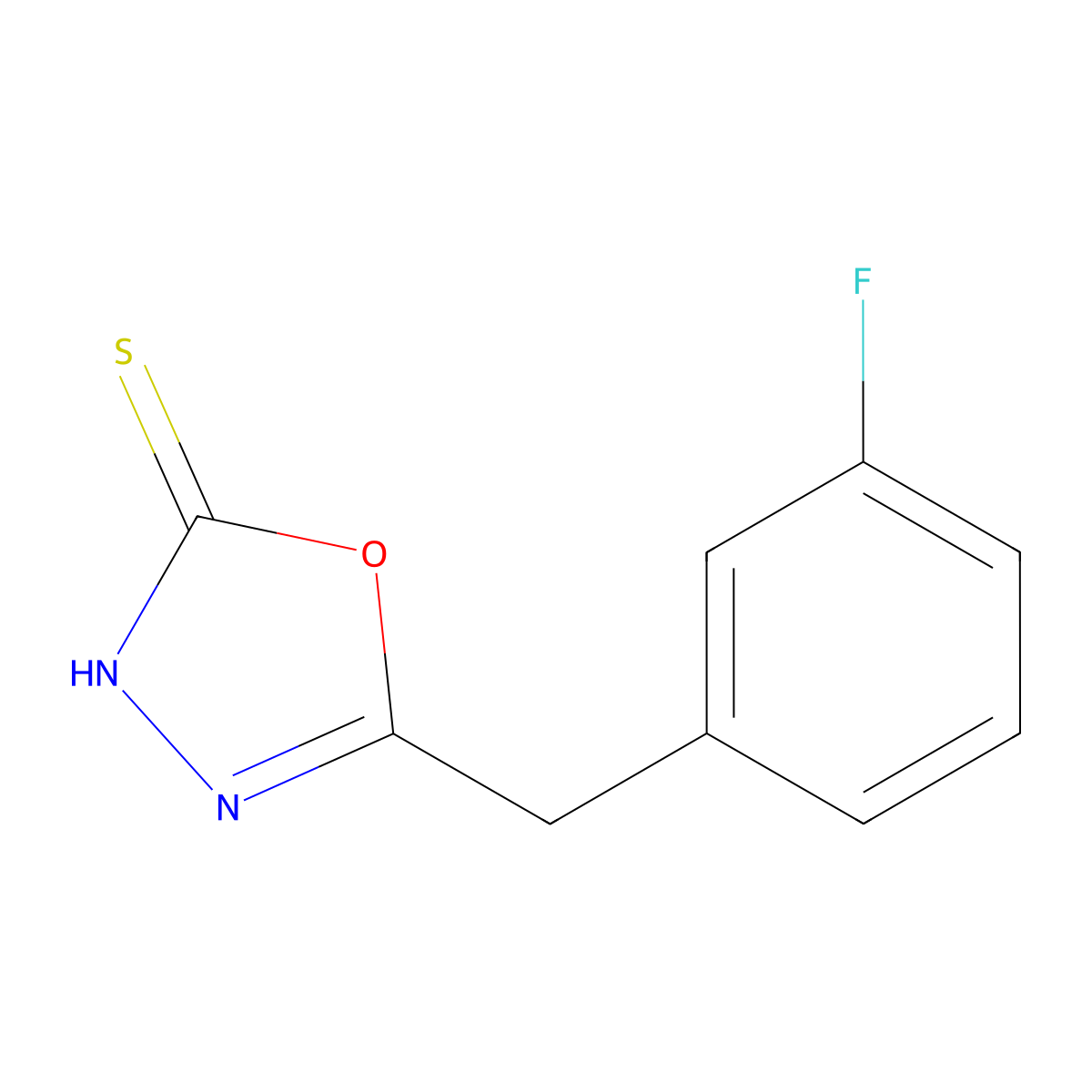 5-[(3-Fluorophenyl)methyl]-1,3,4-oxadiazole-2-thiol molecular structure, CAS 1152542-34-1