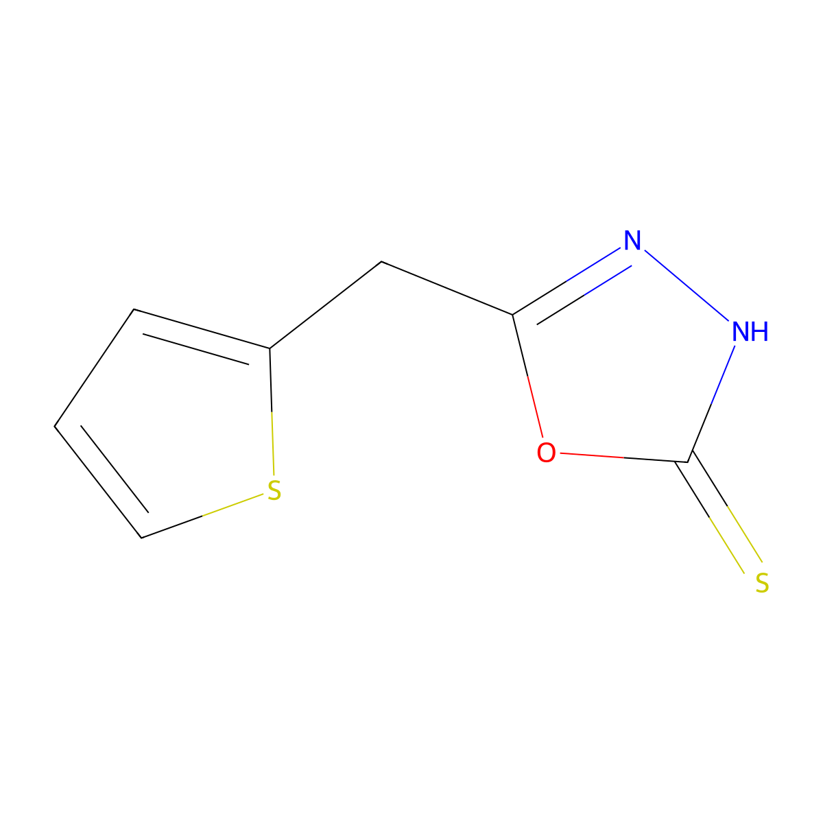 5-(Thiophen-2-ylmethyl)-1,3,4-oxadiazole-2-thiol molecular structure, CAS 1152542-90-9