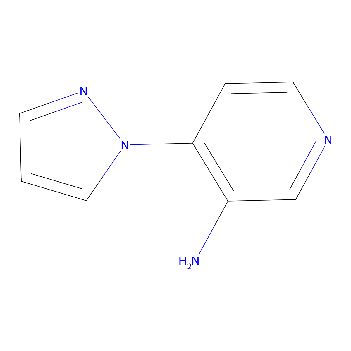 4-(1H-pyrazol-1-yl)pyridin-3-amine molecular structure, CAS 1152543-41-3