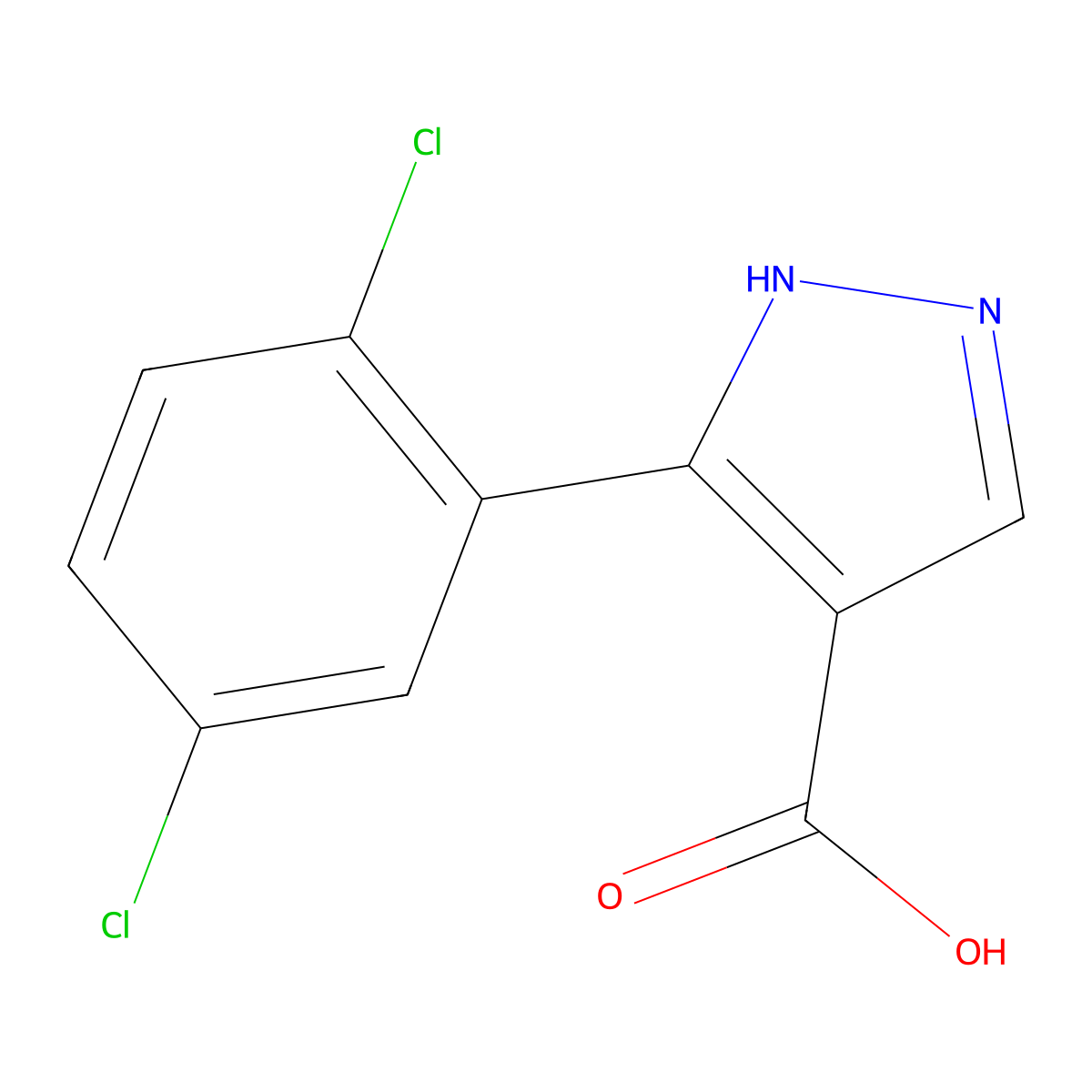 5-(2,5-dichlorophenyl)-1H-pyrazole-4-carboxylic acid molecular structure, CAS 1152543-60-6