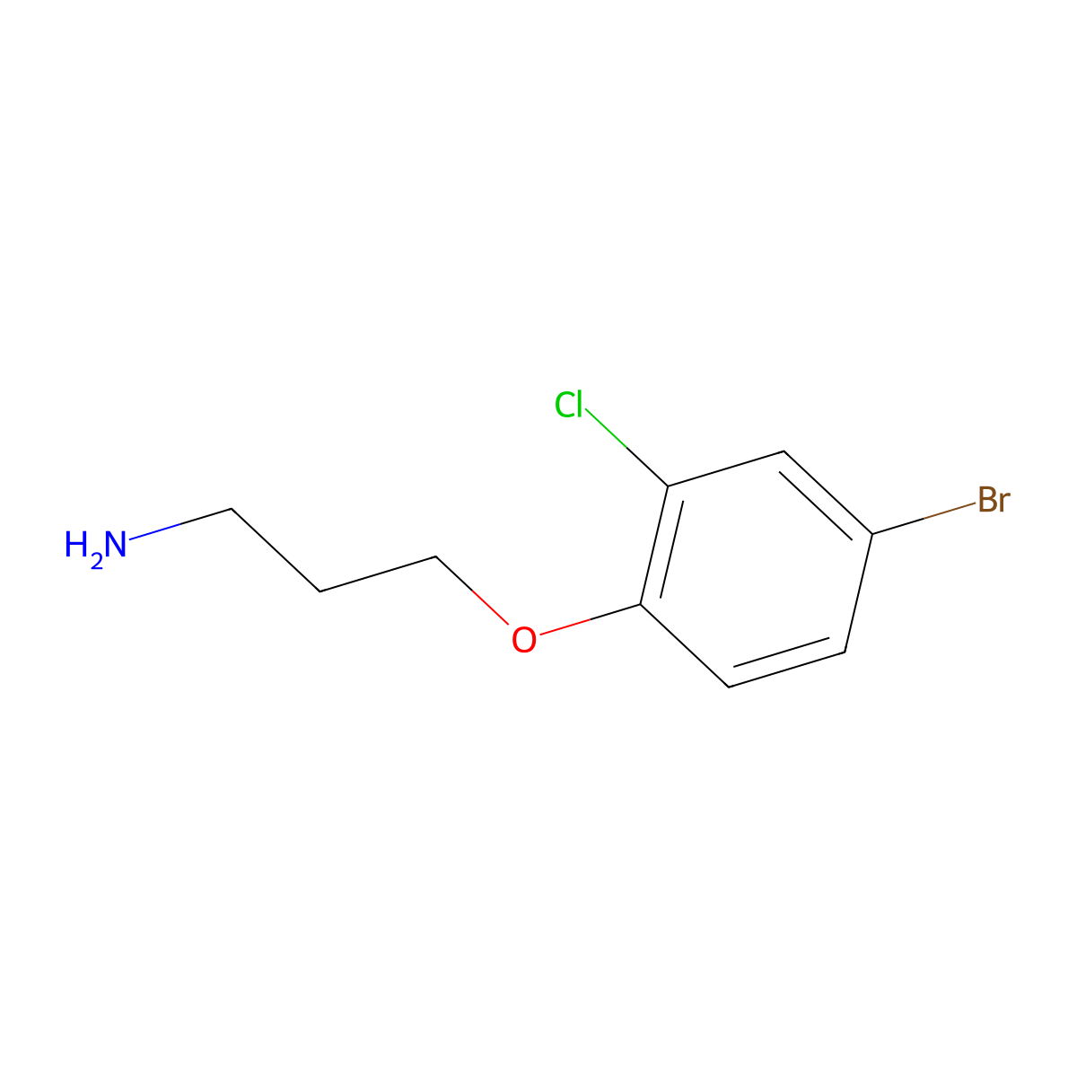 3-(4-Bromo-2-chlorophenoxy)propan-1-amine molecular structure, CAS 1152543-81-1