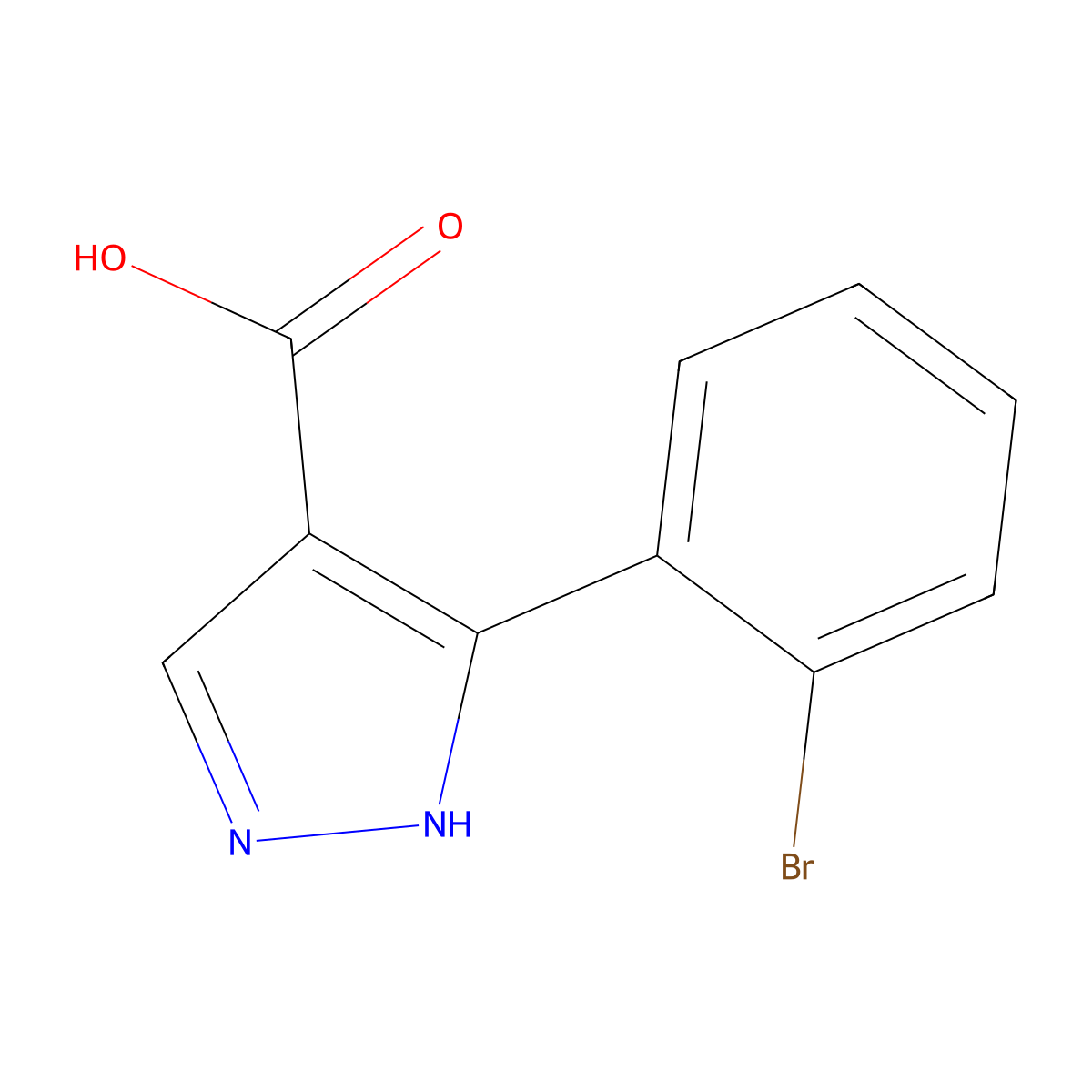 5-(2-bromophenyl)-1H-pyrazole-4-carboxylic acid molecular structure, CAS 1152544-01-8