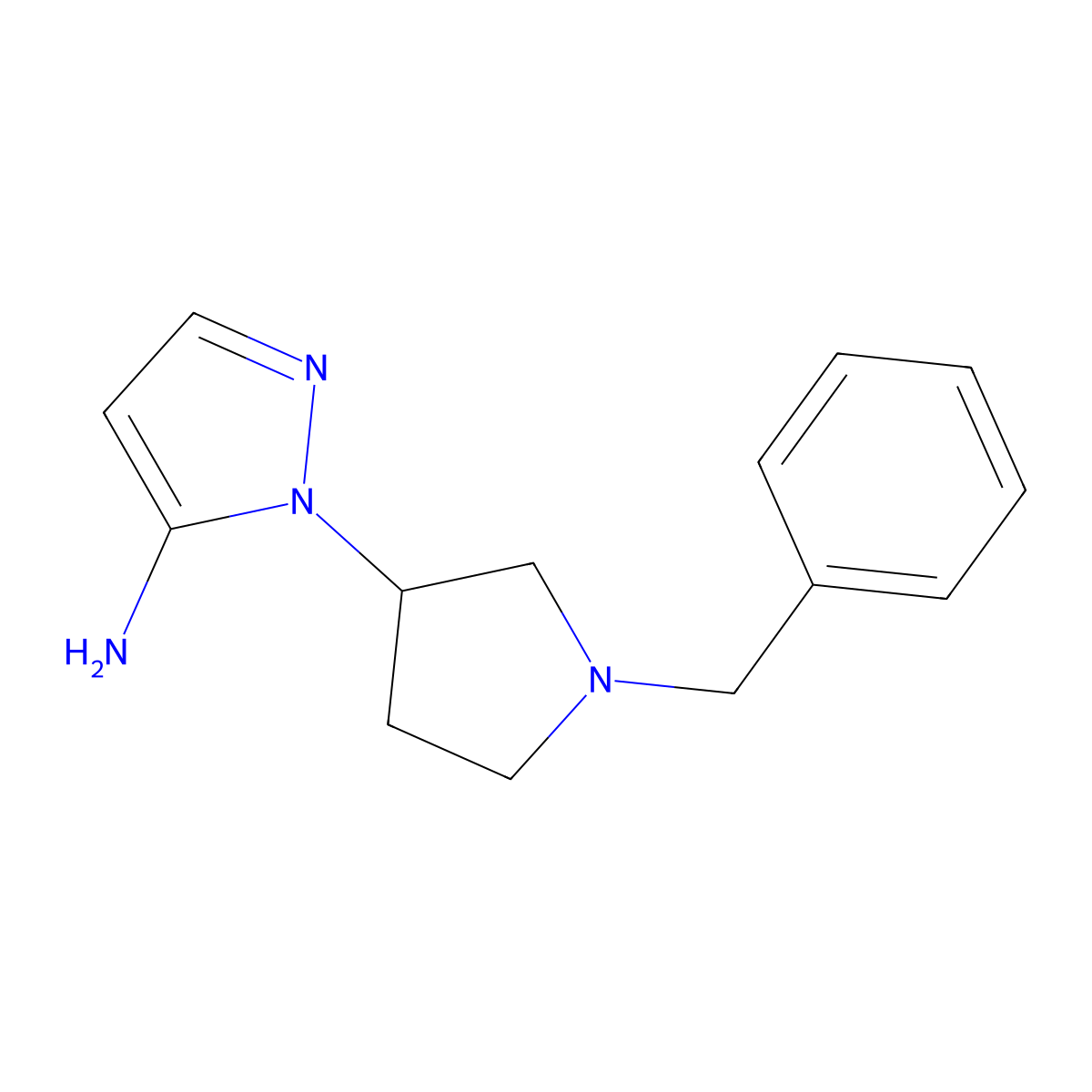 1-(1-benzylpyrrolidin-3-yl)-1H-pyrazol-5-amine molecular structure, CAS 1152544-66-5