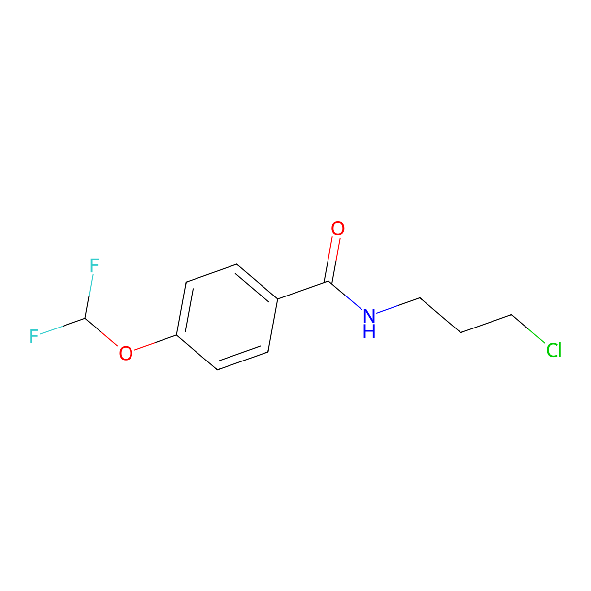 N-(3-chloropropyl)-4-(difluoromethoxy)benzamide molecular structure, CAS 1152545-51-1