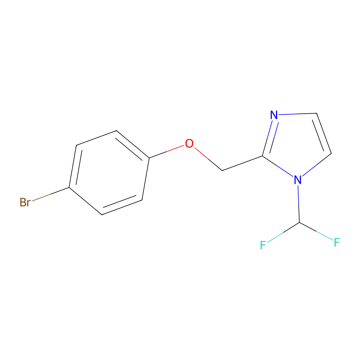2-(4-bromophenoxymethyl)-1-(difluoromethyl)-1H-imidazole molecular structure, CAS 1152545-67-9