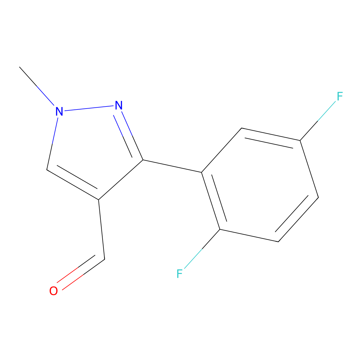 3-(2,5-Difluorophenyl)-1-methyl-1H-pyrazole-4-carbaldehyde molecular structure, CAS 1152546-35-4