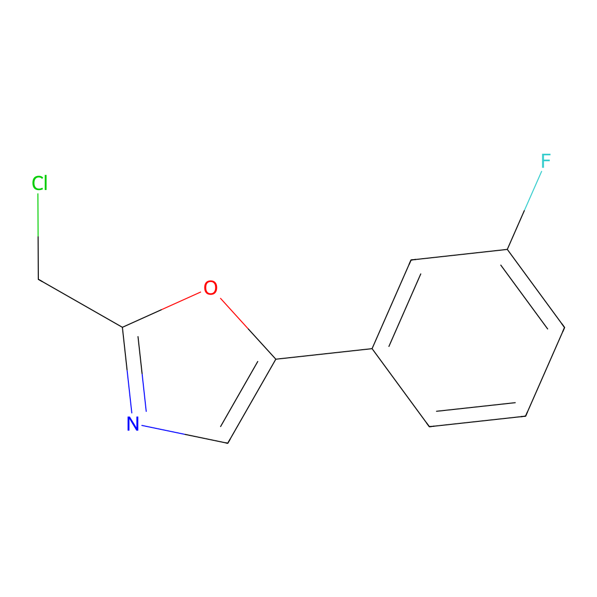 2-(Chloromethyl)-5-(3-fluorophenyl)-1,3-oxazole molecular structure, CAS 1152546-37-6
