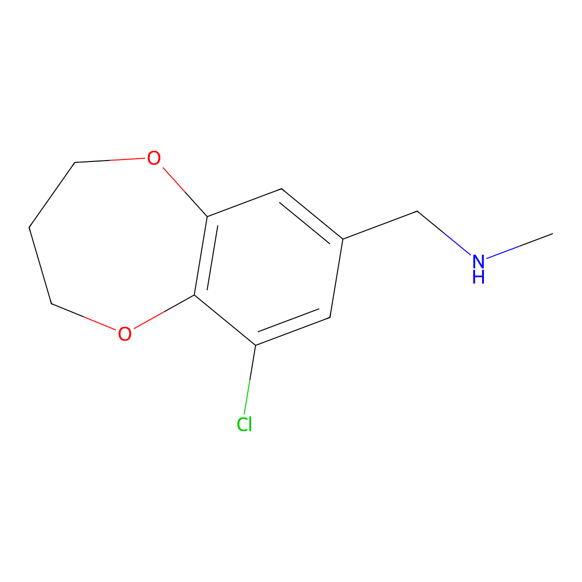 [(9-chloro-3,4-dihydro-2H-1,5-benzodioxepin-7-yl)methyl](methyl)amine molecular structure, CAS 1152547-07-3