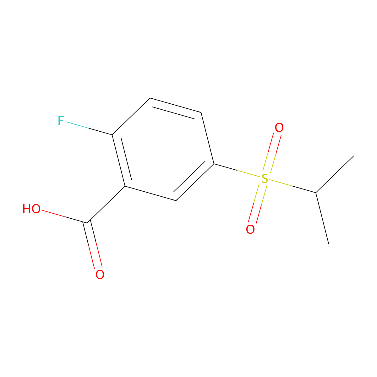 2-Fluoro-5-(propane-2-sulfonyl)benzoic acid molecular structure, CAS 1152548-25-8