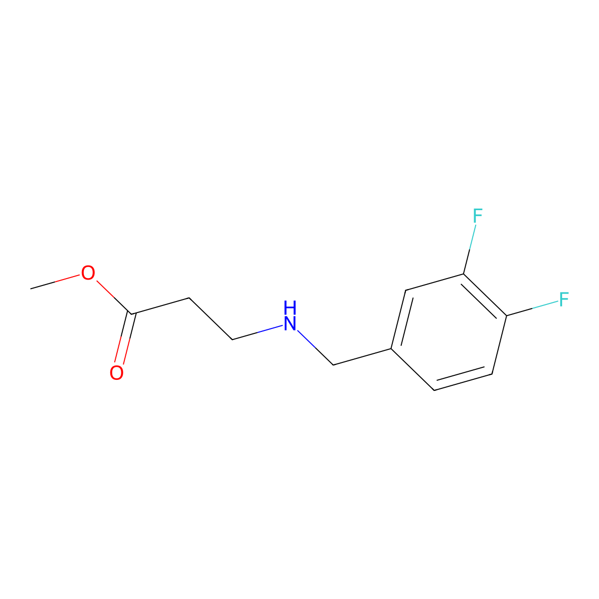 Methyl 3-{[(3,4-difluorophenyl)methyl]amino}propanoate molecular structure, CAS 1152548-66-7