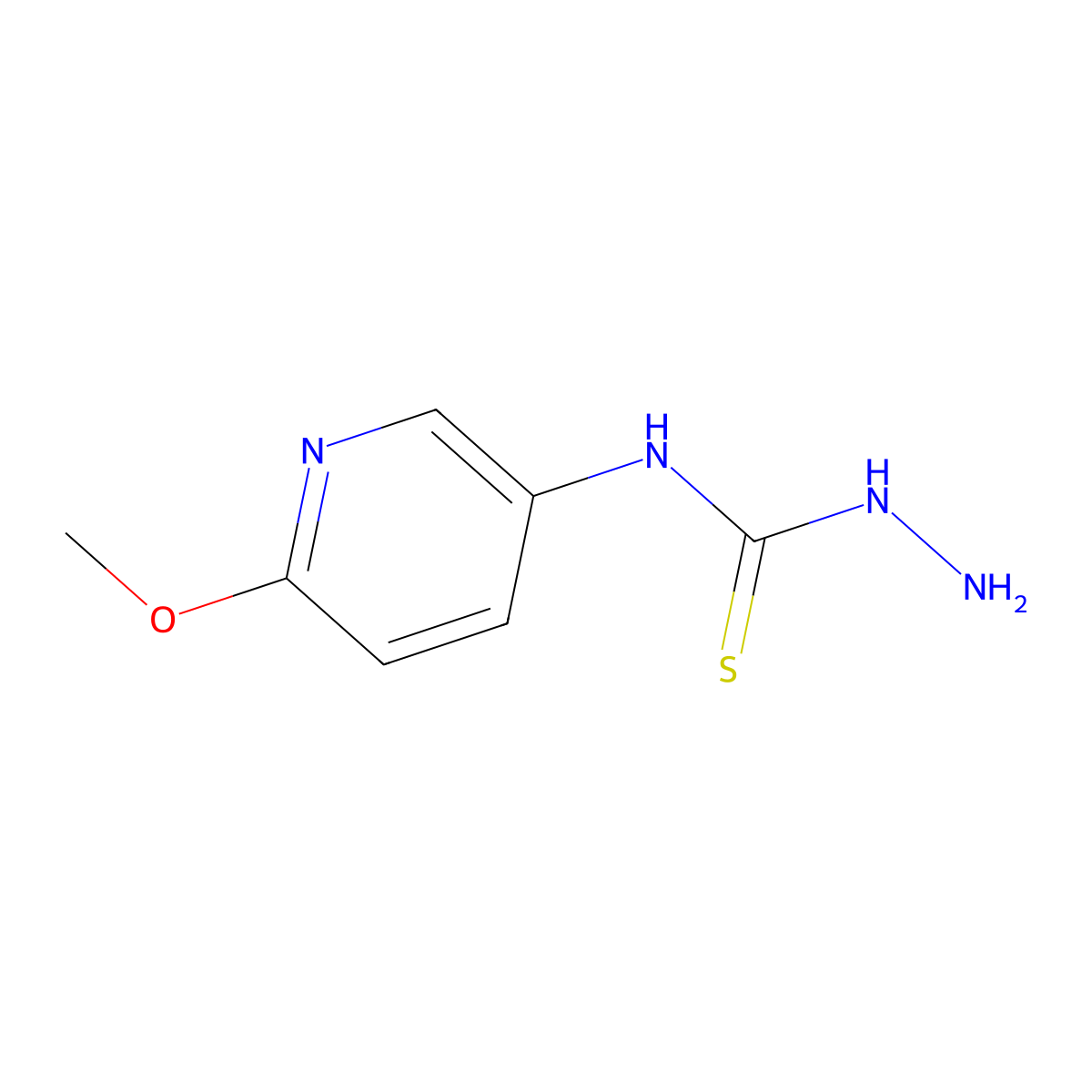 3-Amino-1-(6-methoxypyridin-3-yl)thiourea molecular structure, CAS 1152549-19-3