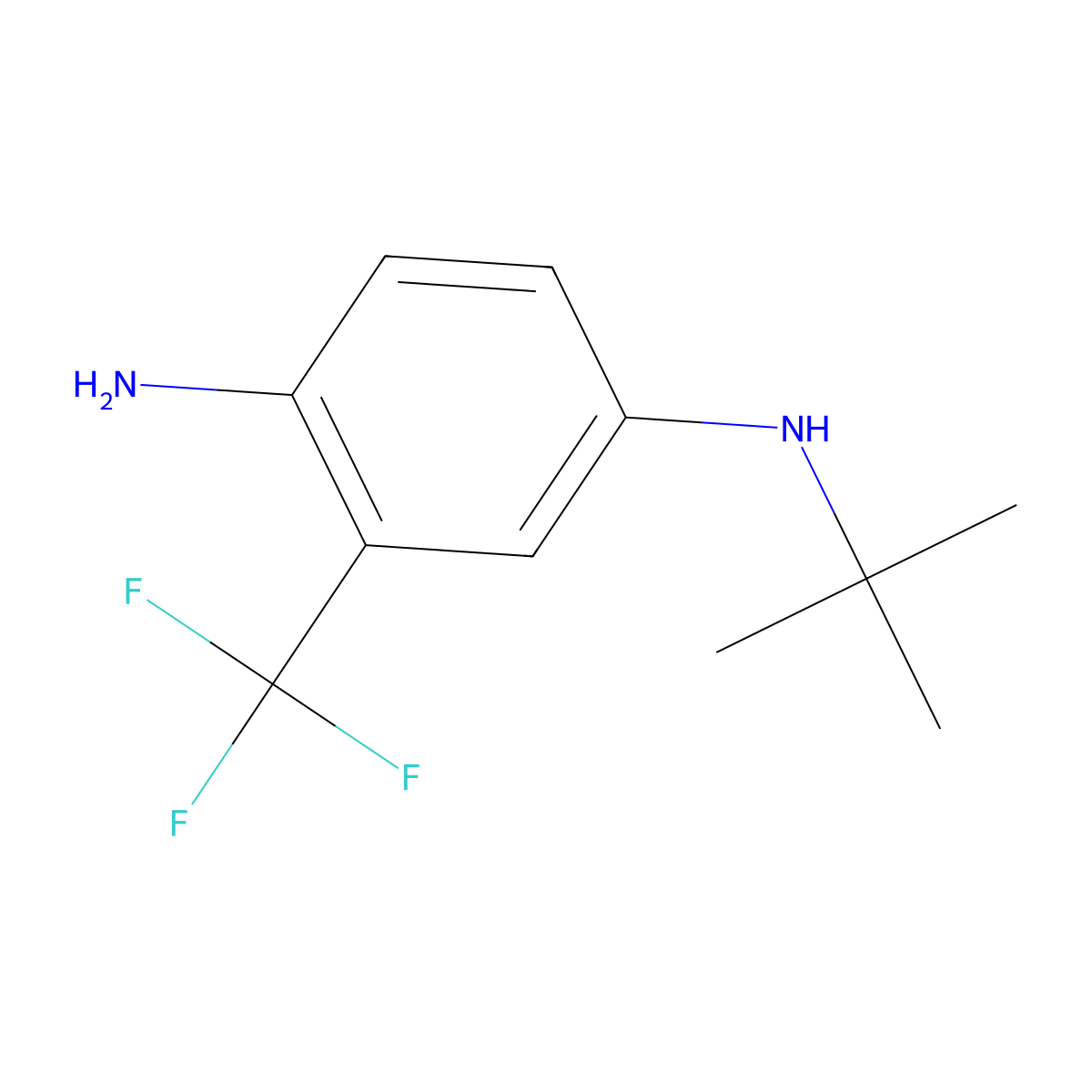 1-N-tert-Butyl-3-(trifluoromethyl)benzene-1,4-diamine molecular structure, CAS 1152550-44-1