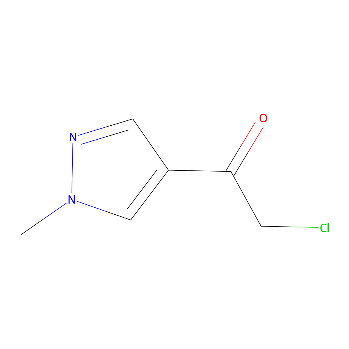 2-chloro-1-(1-methyl-1H-pyrazol-4-yl)ethan-1-one molecular structure, CAS 1152550-60-1