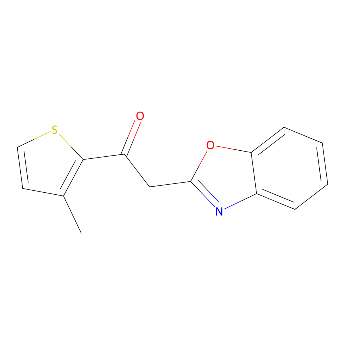 2-(1,3-Benzoxazol-2-YL)-1-(3-methylthiophen-2-YL)ethan-1-one molecular structure, CAS 1152551-04-6