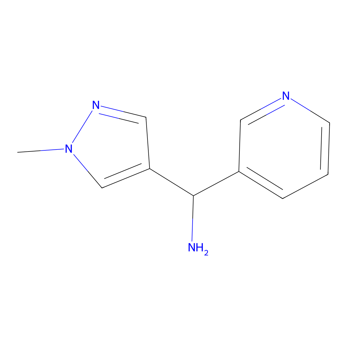 (1-Methyl-1H-pyrazol-4-YL)(pyridin-3-YL)methanamine molecular structure, CAS 1152551-06-8