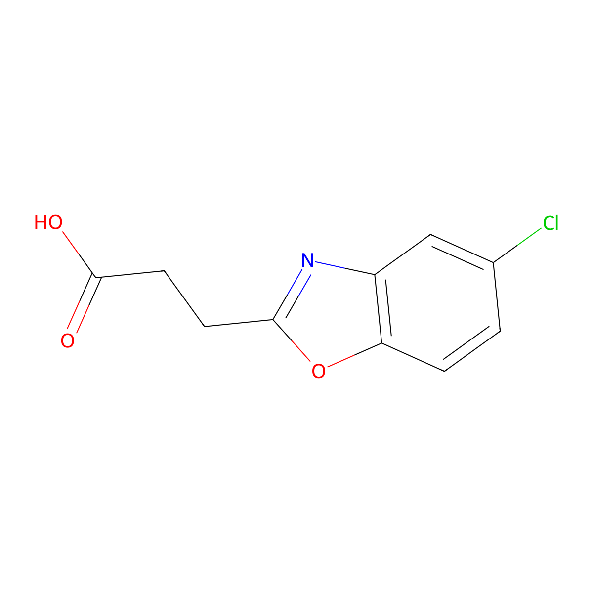 3-(5-Chloro-1,3-benzoxazol-2-yl)propanoic acid molecular structure, CAS 1152551-93-3