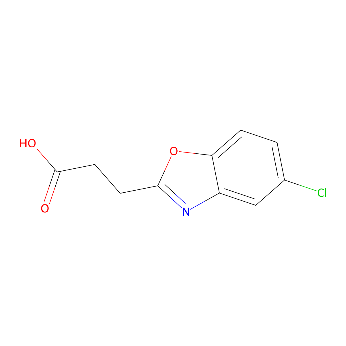 3-(5-Chloro-1,3-benzoxazol-2-yl)propanoic acid molecular structure, CAS 1152551-93-3