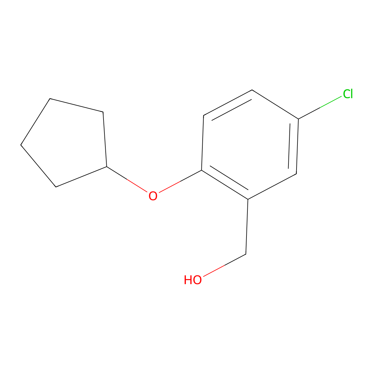 [5-Chloro-2-(cyclopentyloxy)phenyl]methanol molecular structure, CAS 1152554-39-6