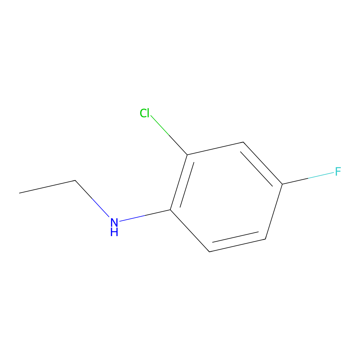 2-chloro-N-ethyl-4-fluoroaniline molecular structure, CAS 1152554-67-0
