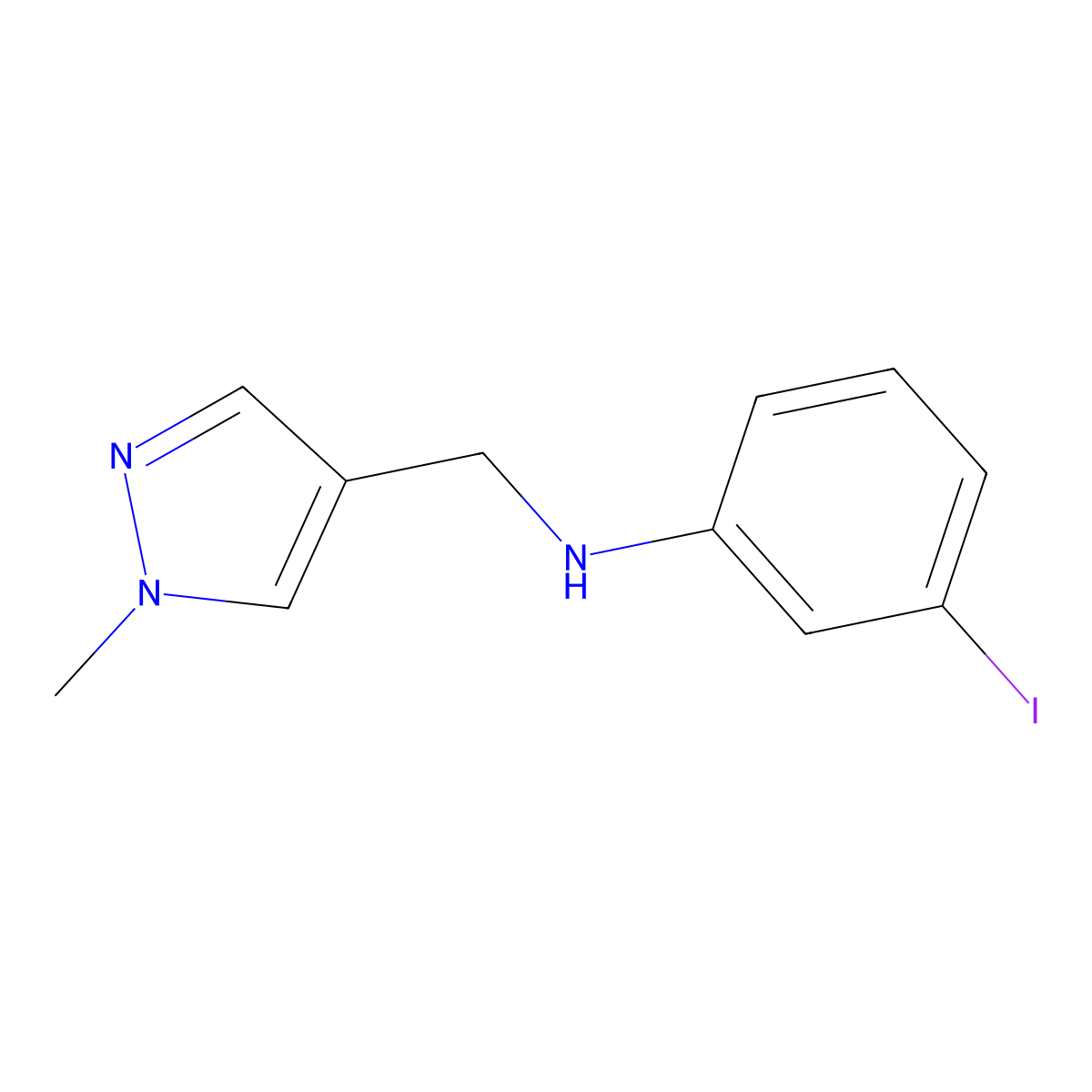 3-Iodo-N-[(1-methyl-1H-pyrazol-4-yl)methyl]aniline molecular structure, CAS 1152555-91-3