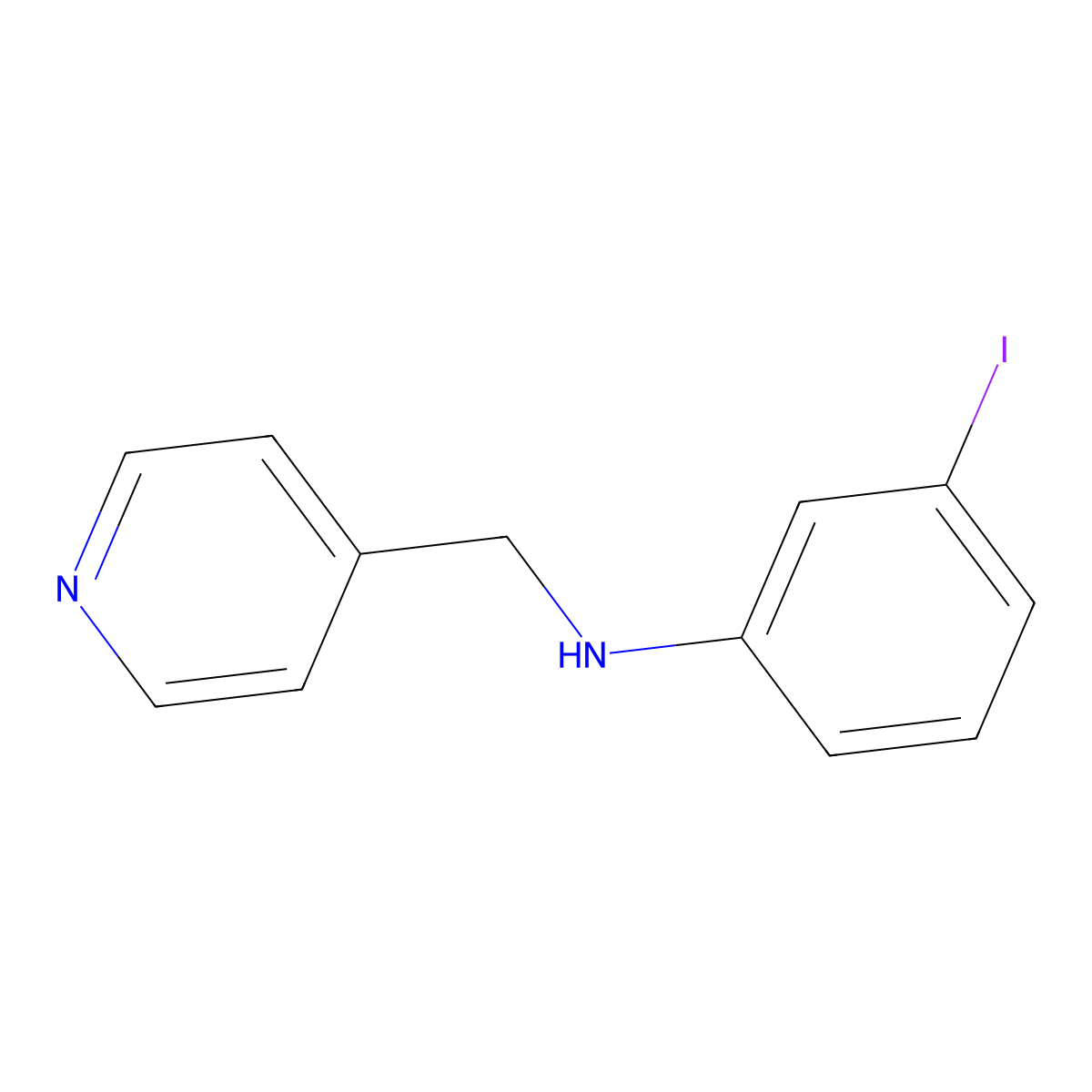 3-iodo-N-(pyridin-4-ylmethyl)aniline molecular structure, CAS 1152555-97-9