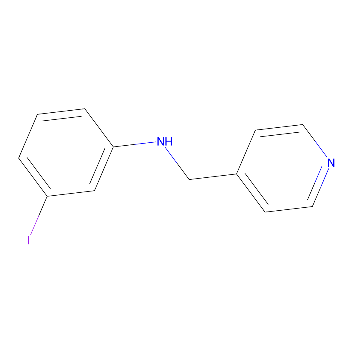 3-iodo-N-(pyridin-4-ylmethyl)aniline molecular structure, CAS 1152555-97-9
