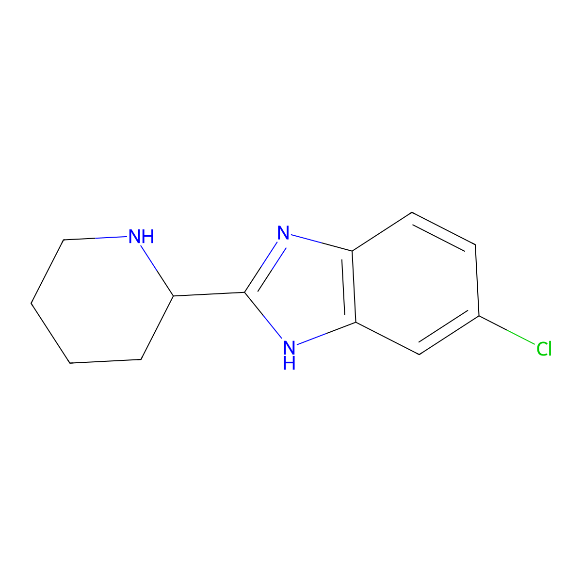 5-chloro-2-(piperidin-2-yl)-1H-1,3-benzodiazole molecular structure, CAS 1152556-27-8