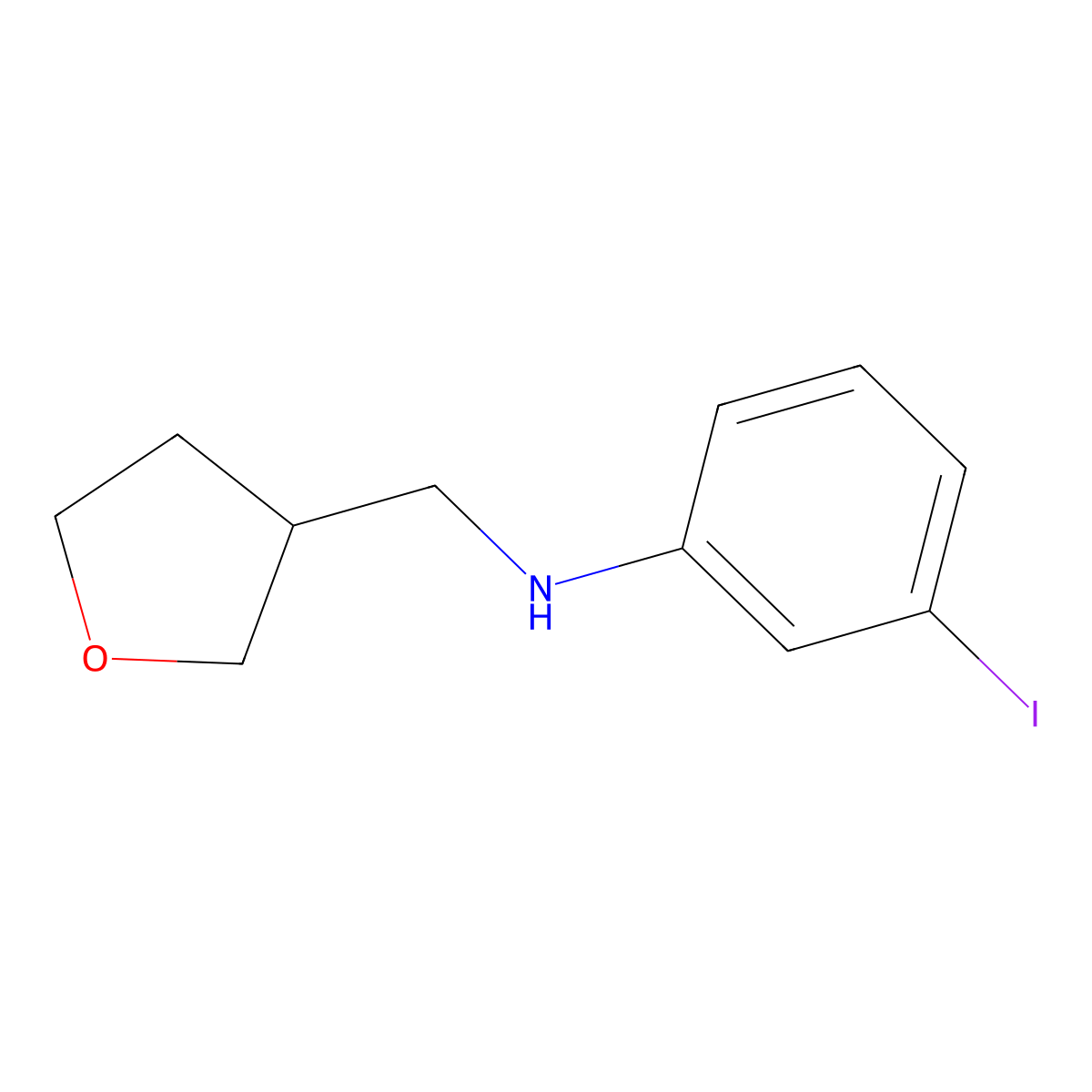 3-iodo-N-[(oxolan-3-yl)methyl]aniline molecular structure, CAS 1152556-90-5