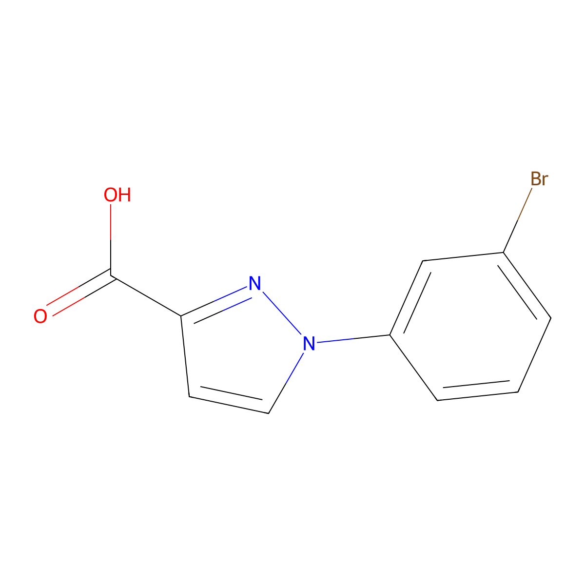 1-(3-Bromophenyl)-1H-pyrazole-3-carboxylic acid molecular structure, CAS 1152557-01-1