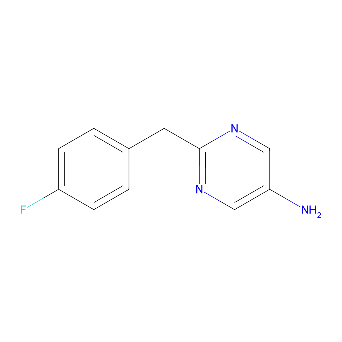 2-[(4-Fluorophenyl)methyl]pyrimidin-5-amine molecular structure, CAS 1152557-45-3