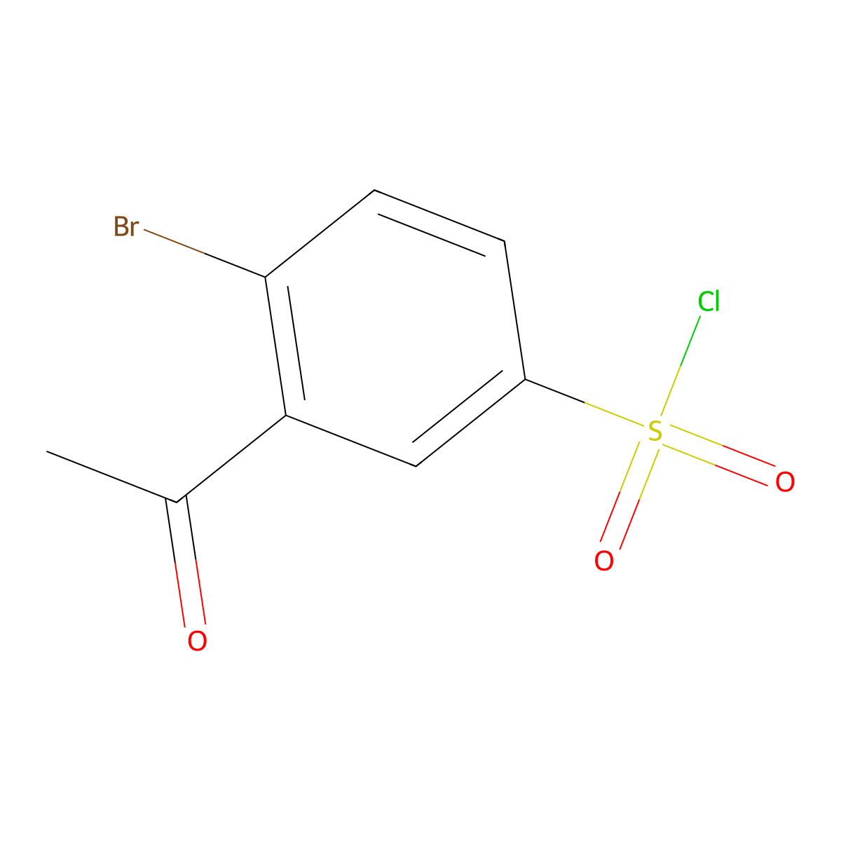 3-Acetyl-4-bromobenzene-1-sulfonyl chloride molecular structure, CAS 1152558-80-9
