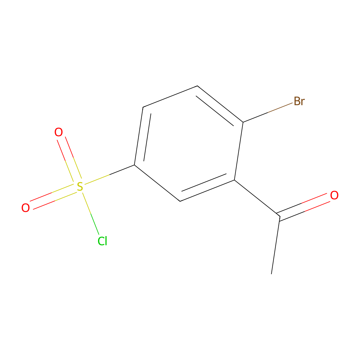 3-Acetyl-4-bromobenzene-1-sulfonyl chloride molecular structure, CAS 1152558-80-9