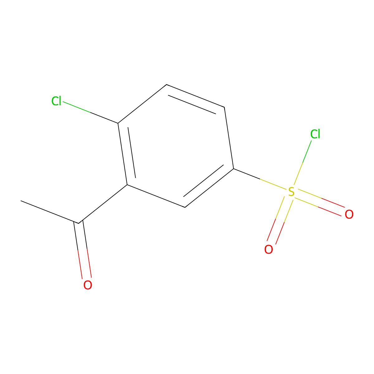 3-Acetyl-4-chlorobenzene-1-sulfonyl chloride molecular structure, CAS 1152558-91-2