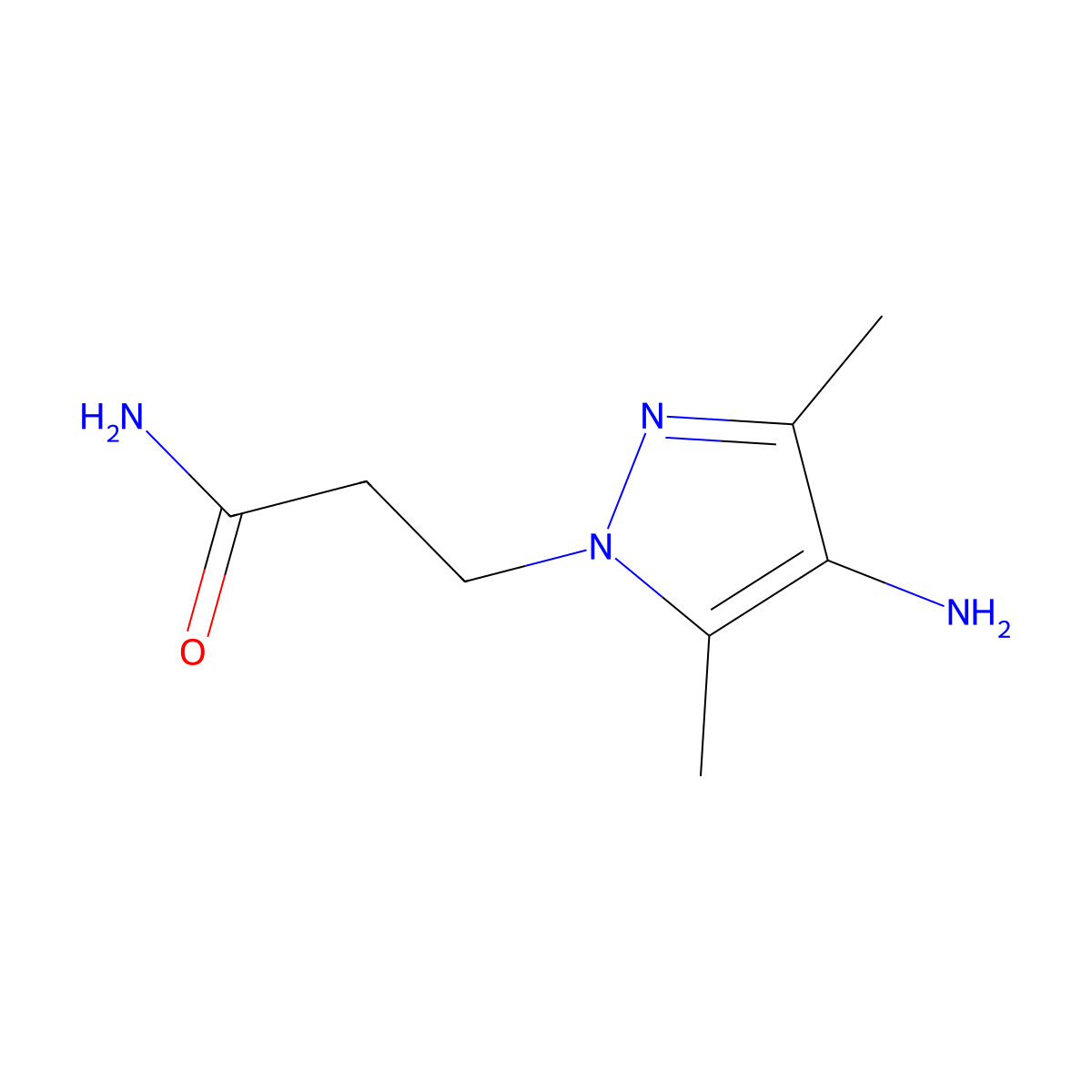3-(4-Amino-3,5-dimethyl-1H-pyrazol-1-YL)propanamide molecular structure, CAS 1152559-08-4