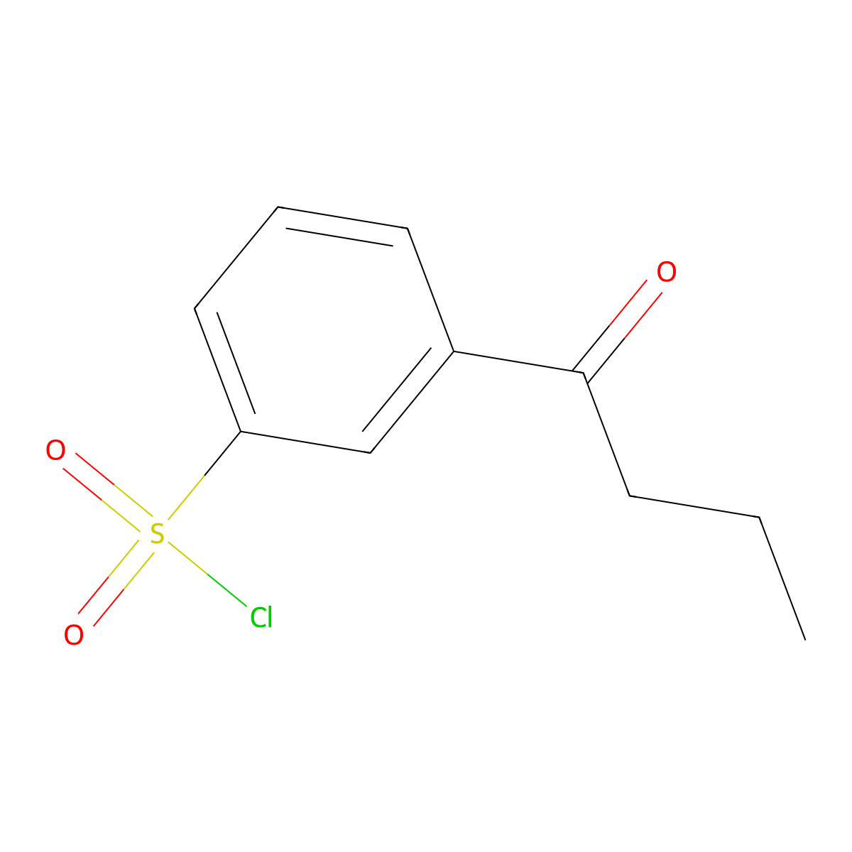 3-Butanoylbenzene-1-sulfonyl chloride molecular structure, CAS 1152559-13-1