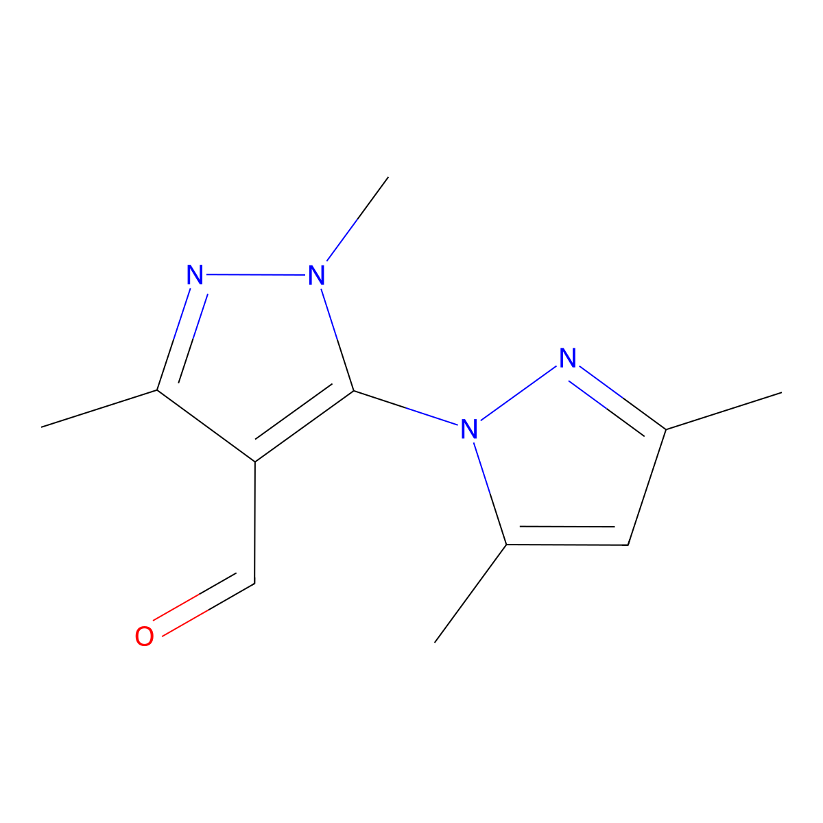 2',3,5,5'-Tetramethyl-2'h-[1,3'-bipyrazole]-4'-carbaldehyde molecular structure, CAS 1152559-47-1