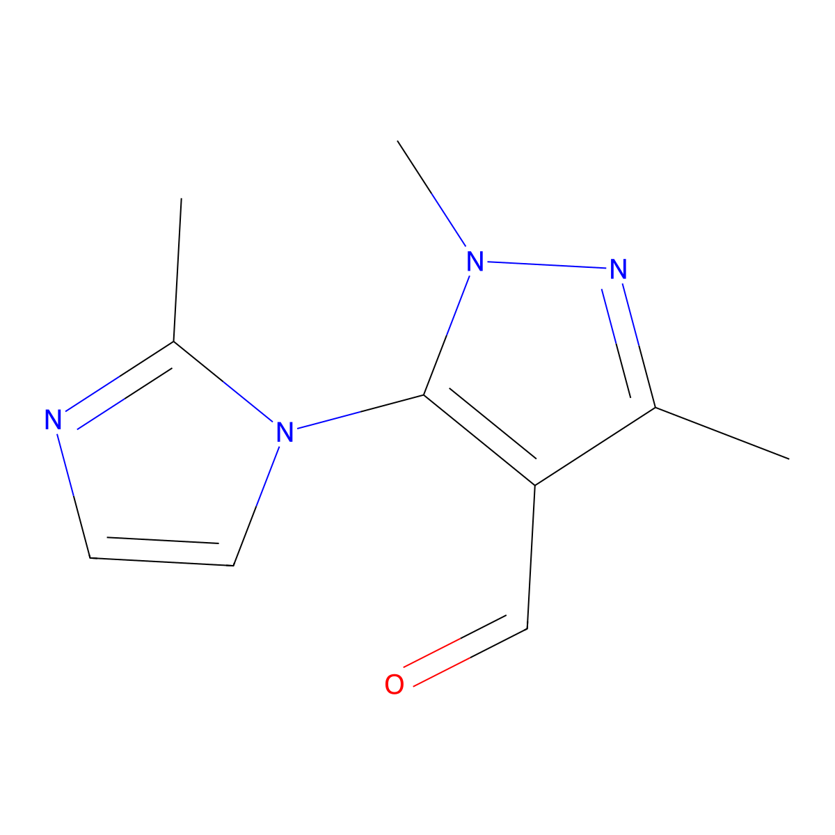 1,3-Dimethyl-5-(2-methyl-1H-imidazol-1-YL)-1H-pyrazole-4-carbaldehyde molecular structure, CAS 1152559-69-7