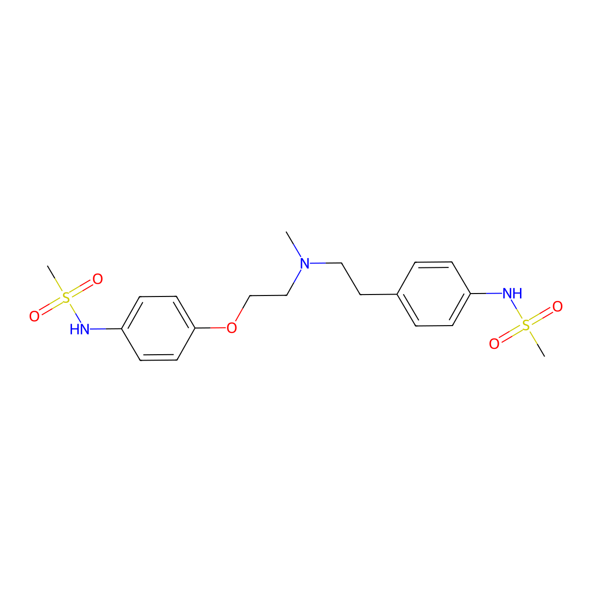 Dofetilide molecular structure, CAS 115256-11-6
