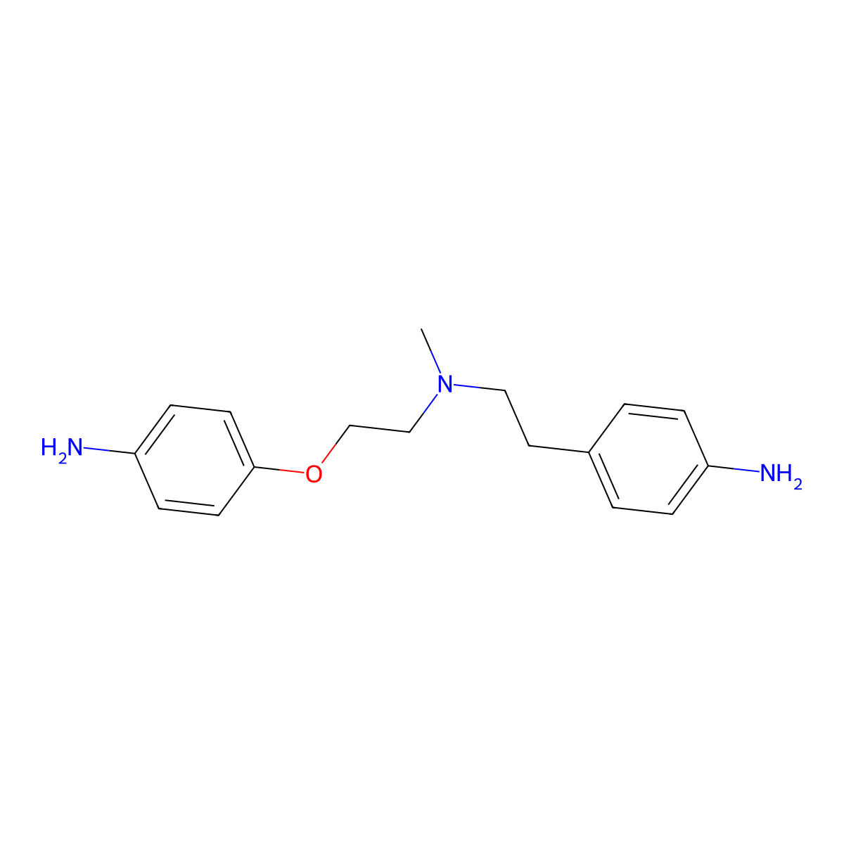 1-(4-aminophenoxy)-2-[N-(4-aminophenethyl)-N-methylamino]ethane molecular structure, CAS 115256-13-8