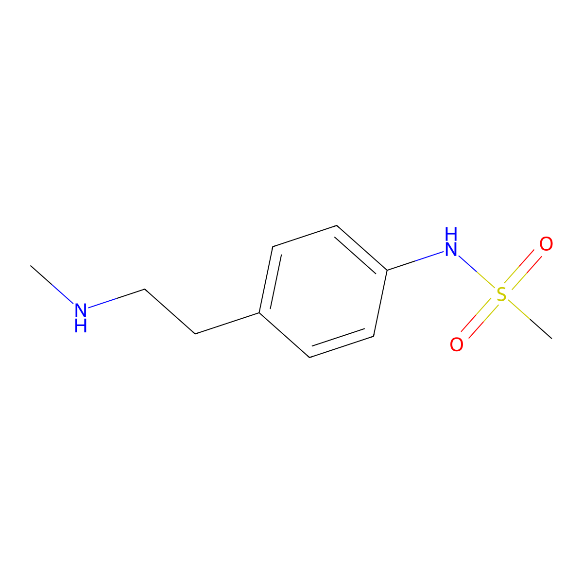 N-Methyl-4-methanesulphonamidophenethylamine molecular structure, CAS 115256-16-1