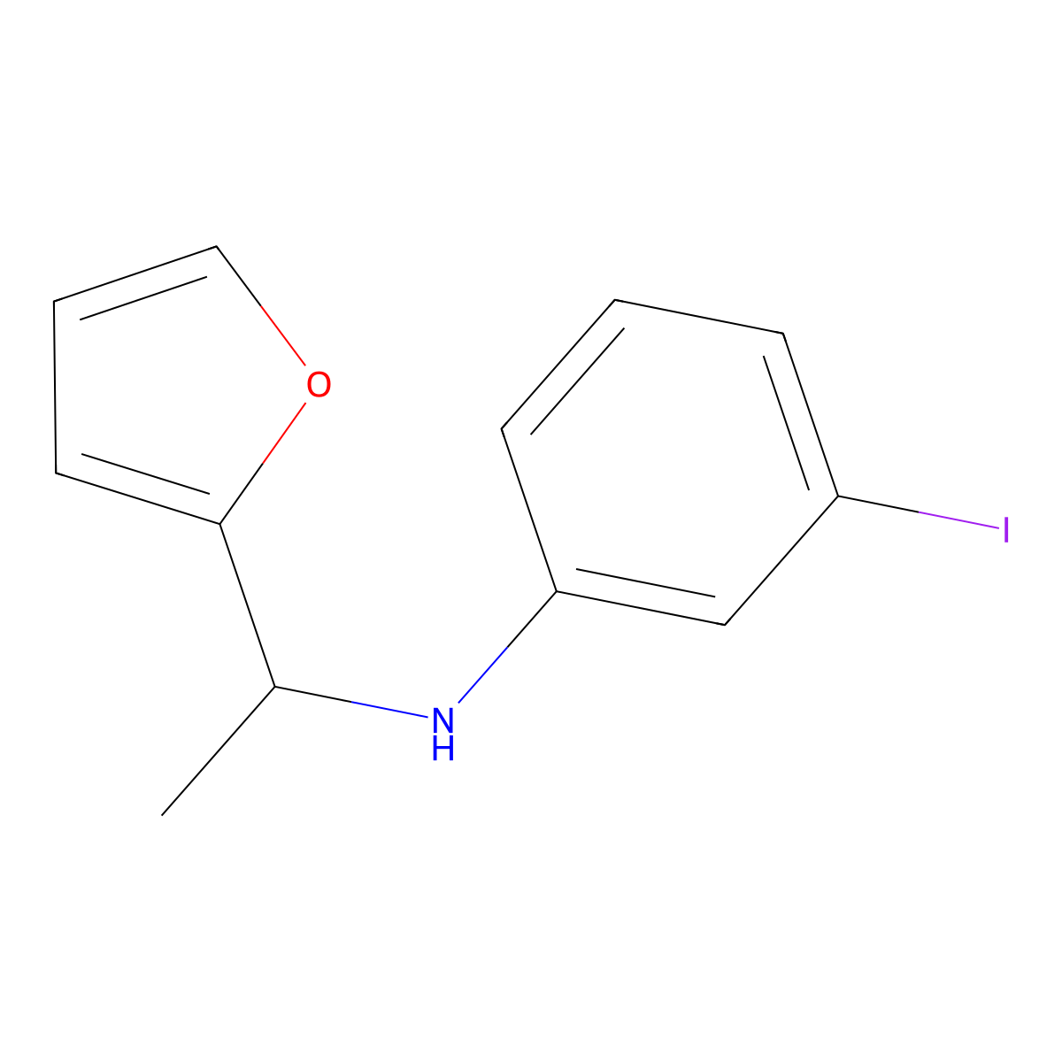 N-[1-(furan-2-yl)ethyl]-3-iodoaniline molecular structure, CAS 1152560-02-5