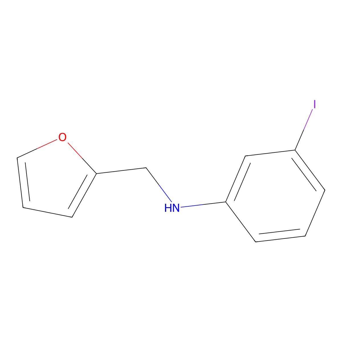 N-(furan-2-ylmethyl)-3-iodoaniline molecular structure, CAS 1152560-12-7