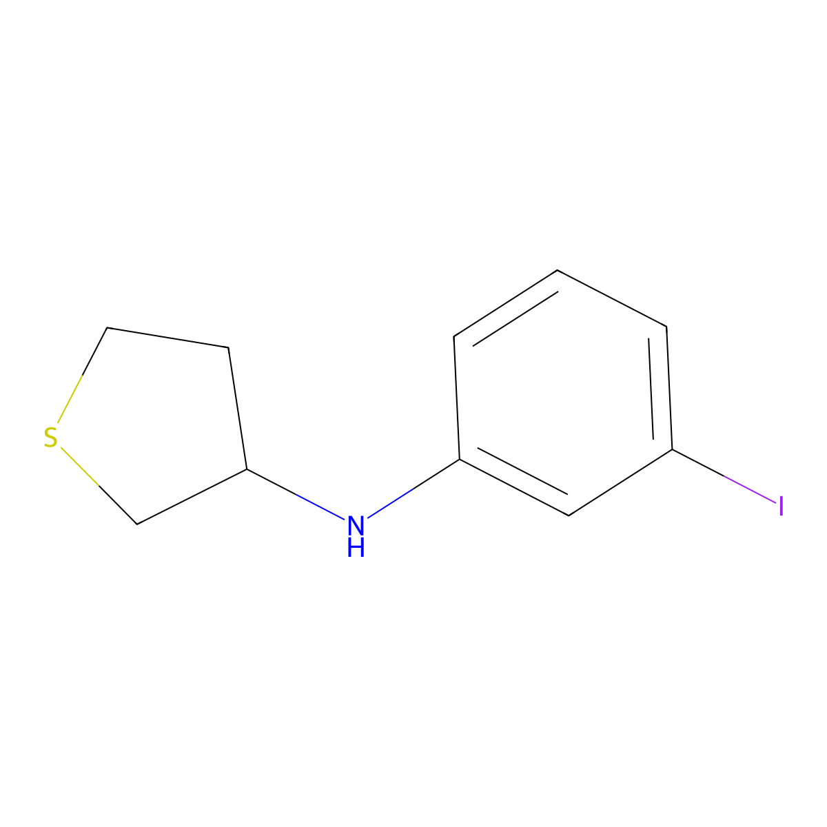 N-(3-iodophenyl)thiolan-3-amine molecular structure, CAS 1152560-15-0